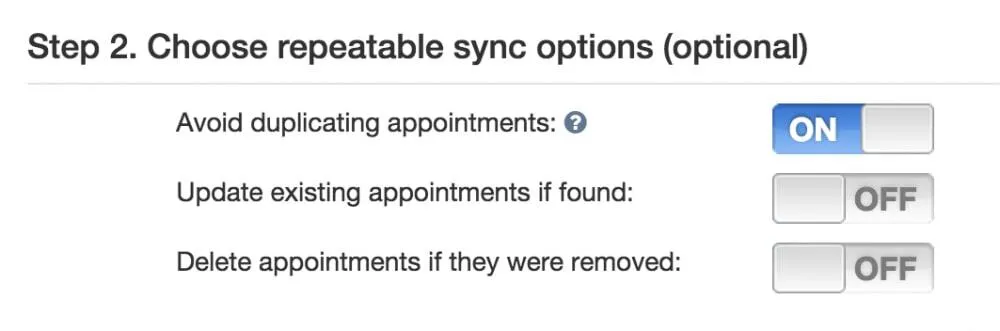 Apptoto data import CSV repeatable sync options