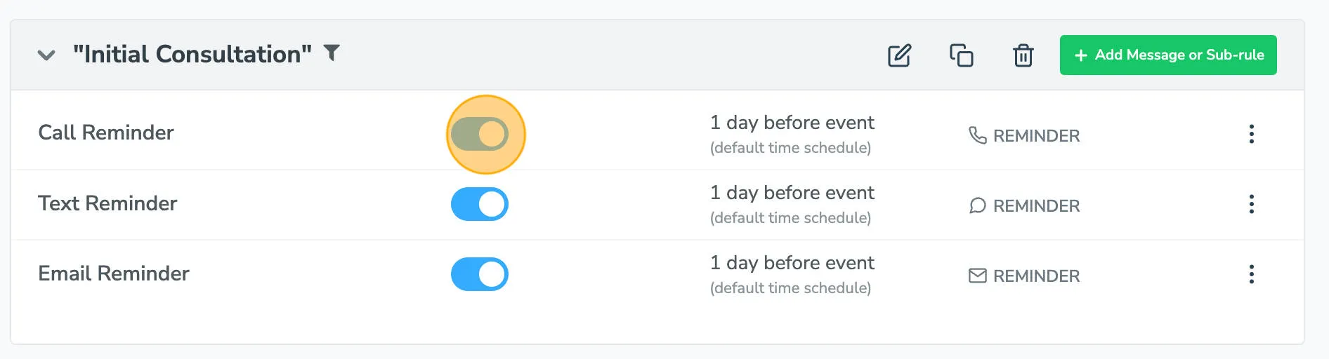 Auto Messaging enabled automatically for meeting that has keyword in title