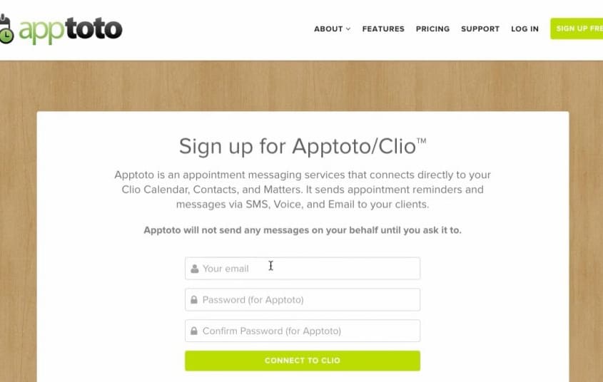Apptoto and Clio account creation