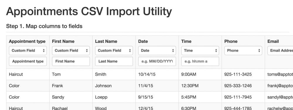 Apptoto data import by CSV