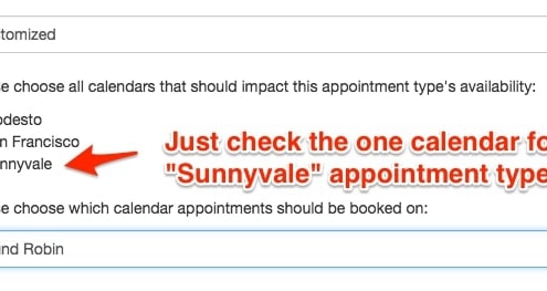 apptoto online booking one calendar for appointment types